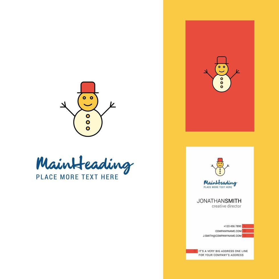 pupazzo di neve creativo logo e attività commerciale carta verticale design vettore