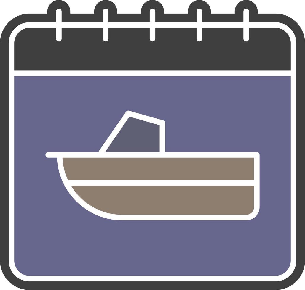 calendario, barca colore icona vettore