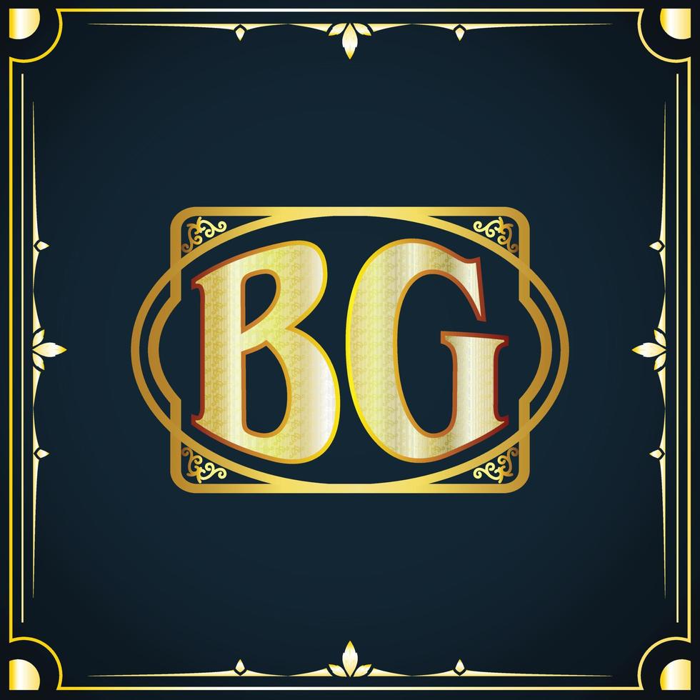 iniziale lettera bg reale lusso logo modello vettore