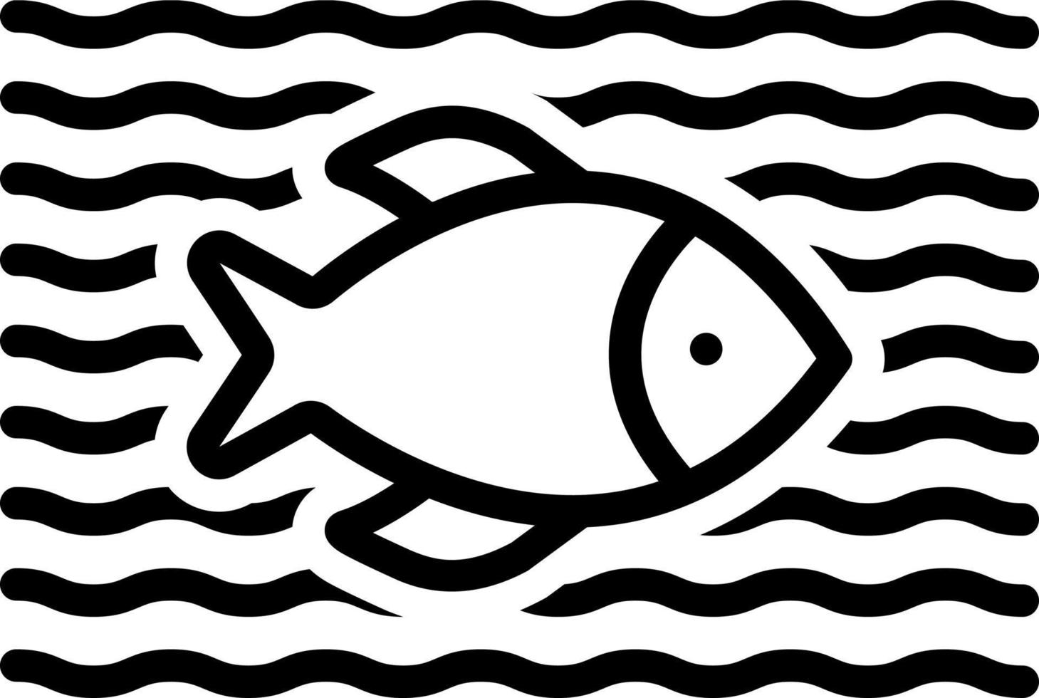 icona della linea per il pesce vettore