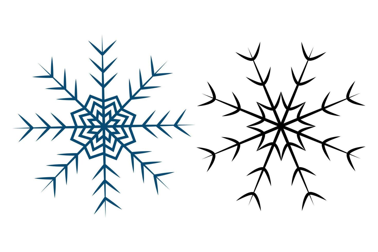 schema disegno di un' lavorato fiocco di neve nel un' minimalista stile. impostato di Due immagini. linea arte. isolato vettore