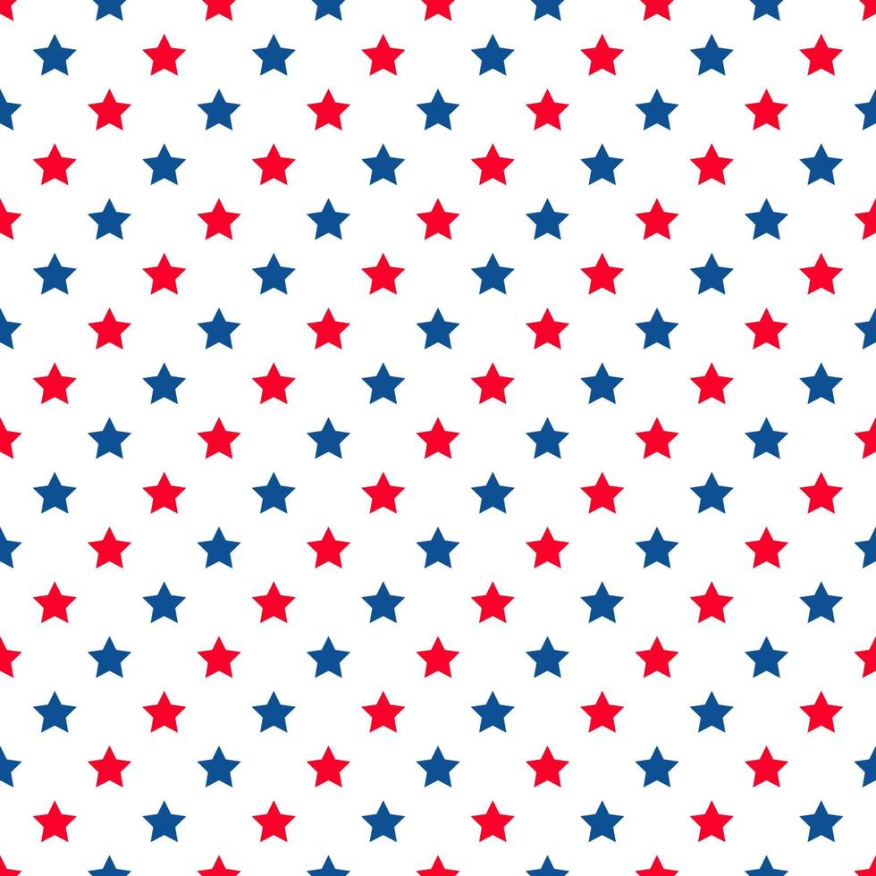 americano patriottico senza soluzione di continuità modello. Stati Uniti d'America tradizionale sfondo. bianca stelle su blu sfondo. vettore modello per tessuto, tessile, sfondo, involucro carta, eccetera