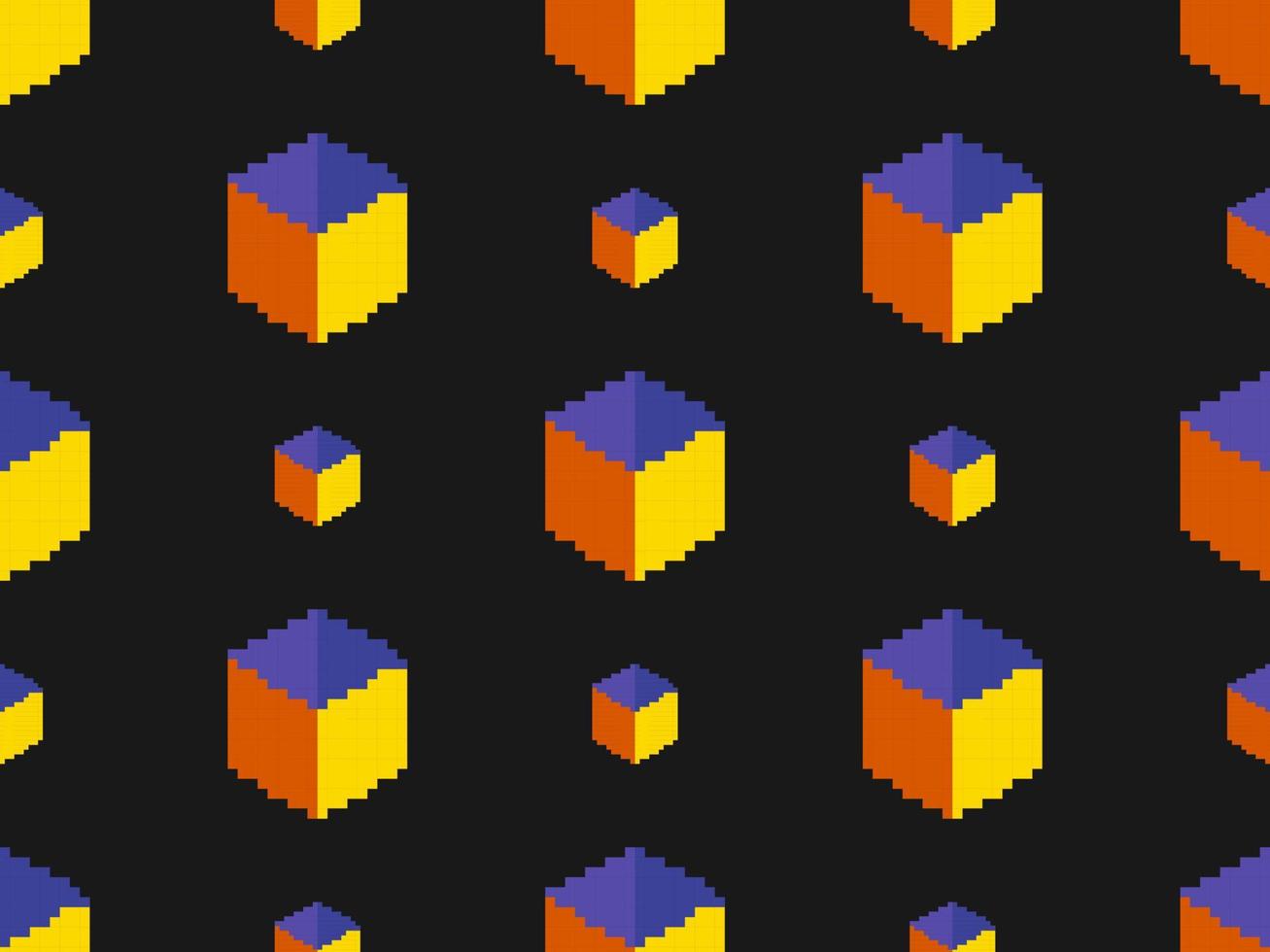 Geometrie cartone animato personaggio senza soluzione di continuità modello su nero sfondo vettore