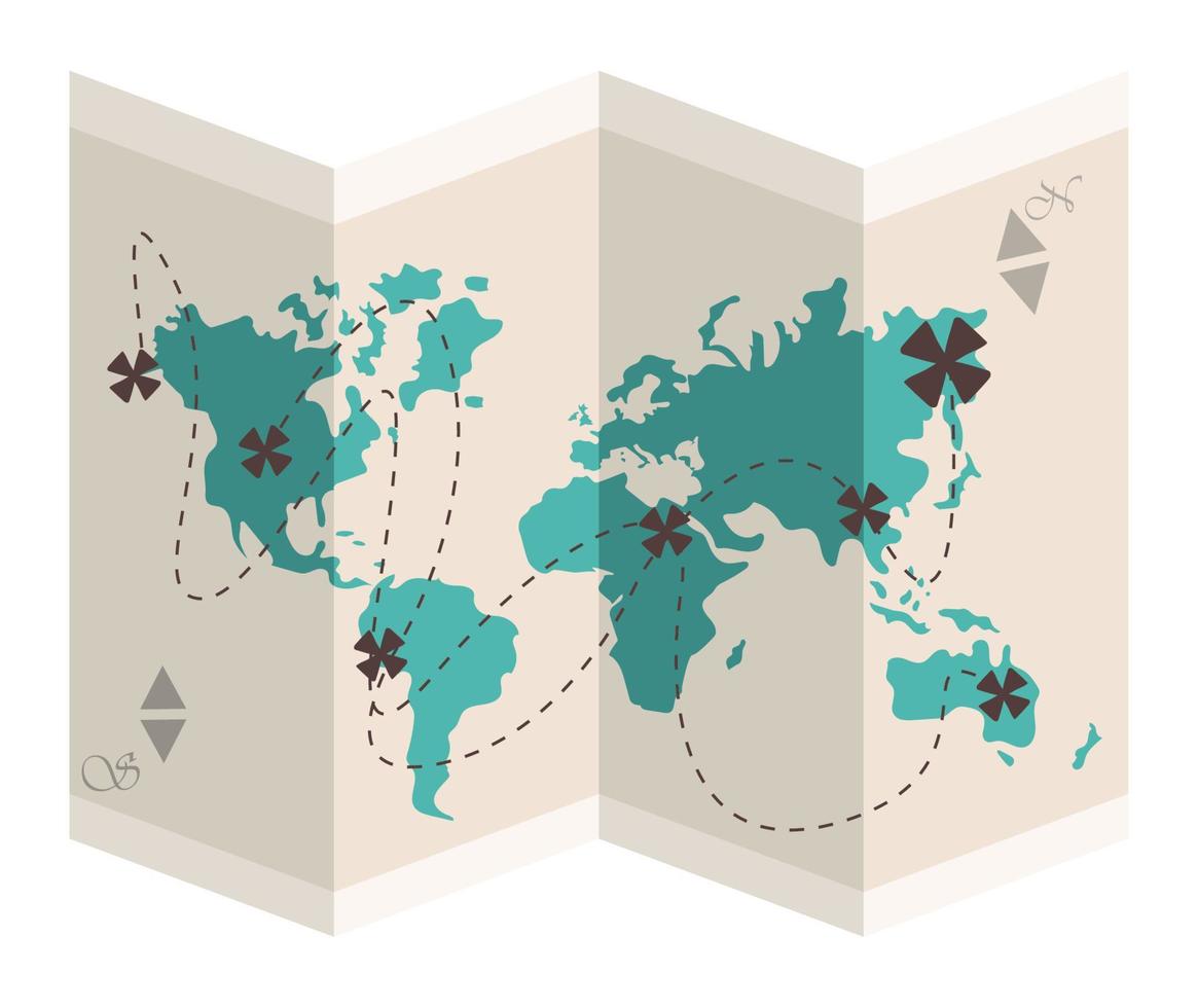 guida mappa cartacea vettore