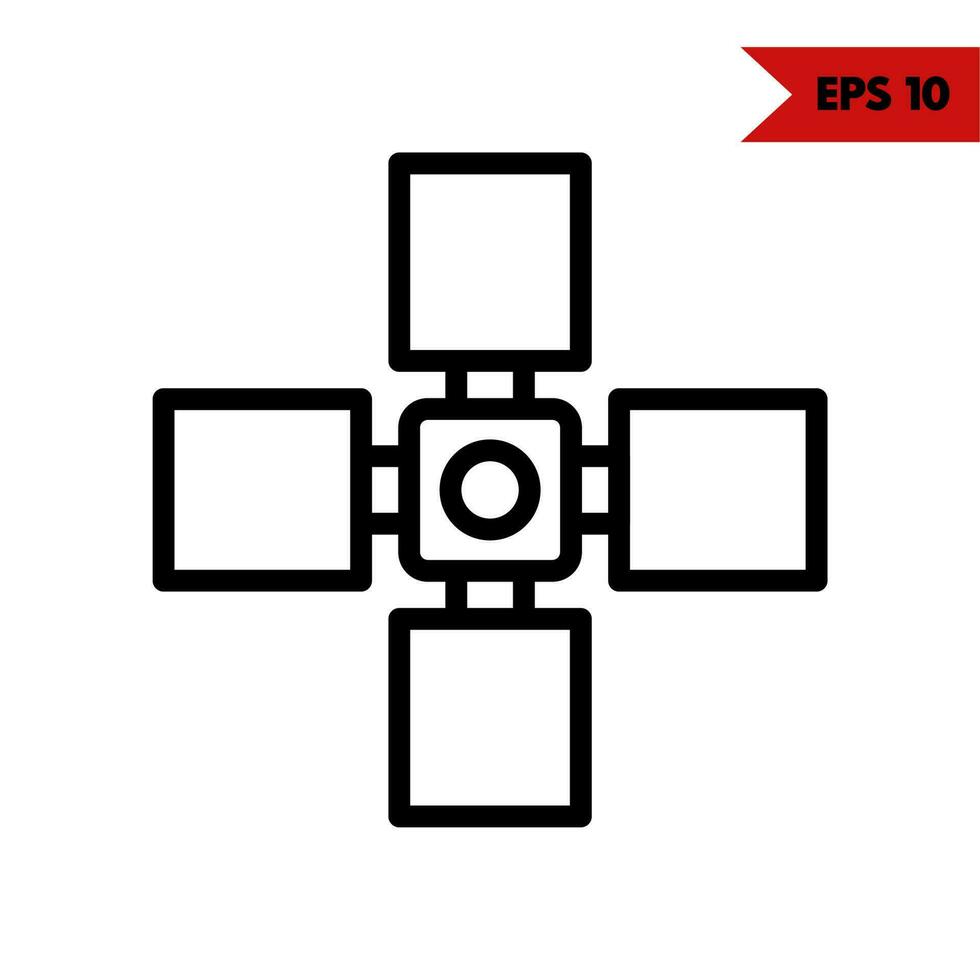 illustrazione di satelite linea icona vettore
