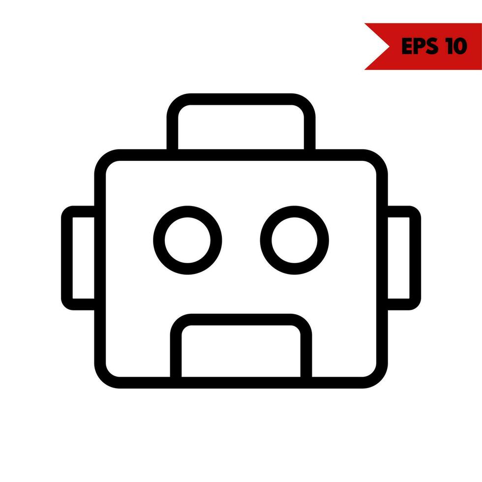 illustrazione di robot linea icona vettore