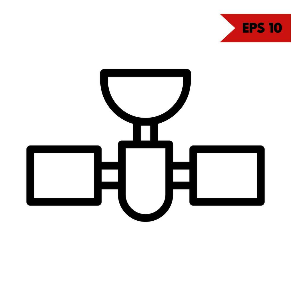 illustrazione di satelite linea icona vettore