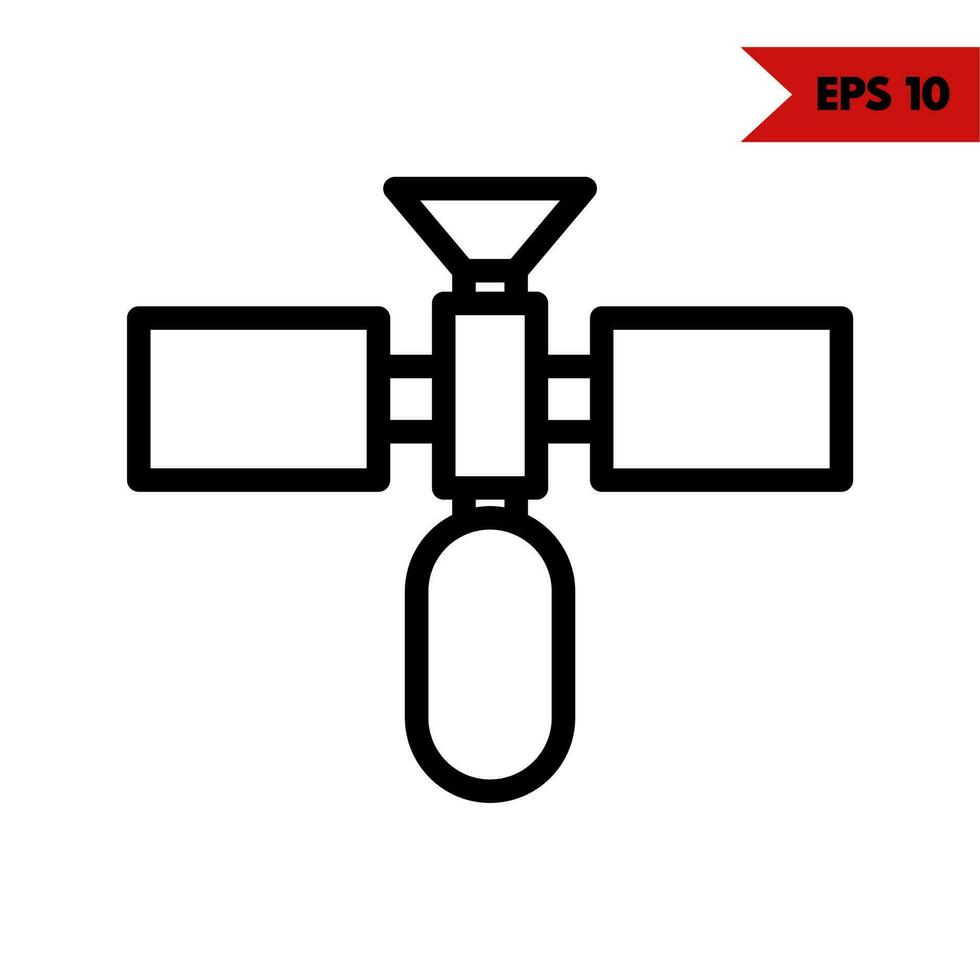 illustrazione di satelite linea icona vettore