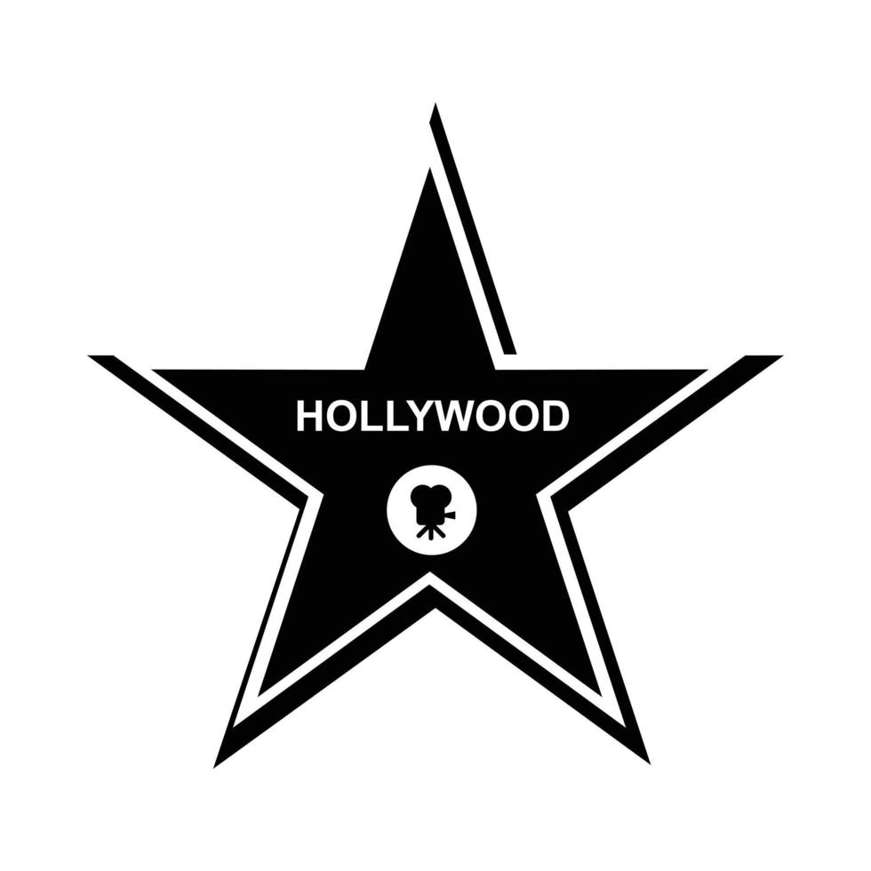 hollywood stella icona, semplice stile vettore