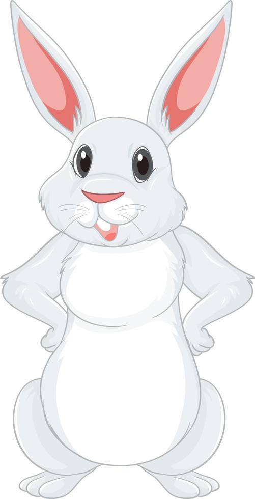 bianca coniglio cartone animato personaggio vettore