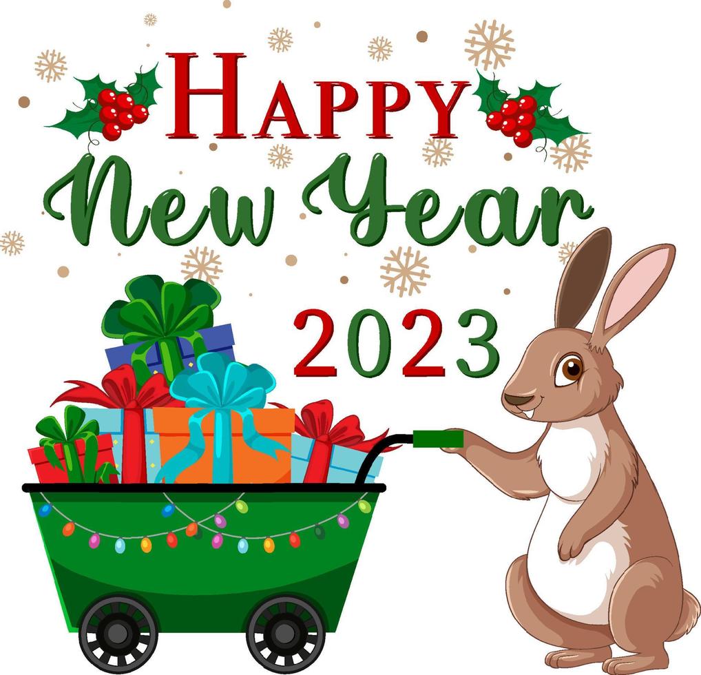 anno di il coniglio contento nuovo anno bandiera vettore