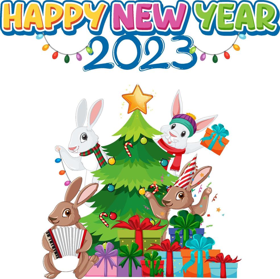 buon natale e felice anno nuovo 2023 vettore