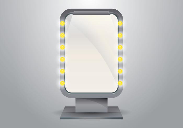 Specchio di trucco illuminato di vettore per spogliatoio