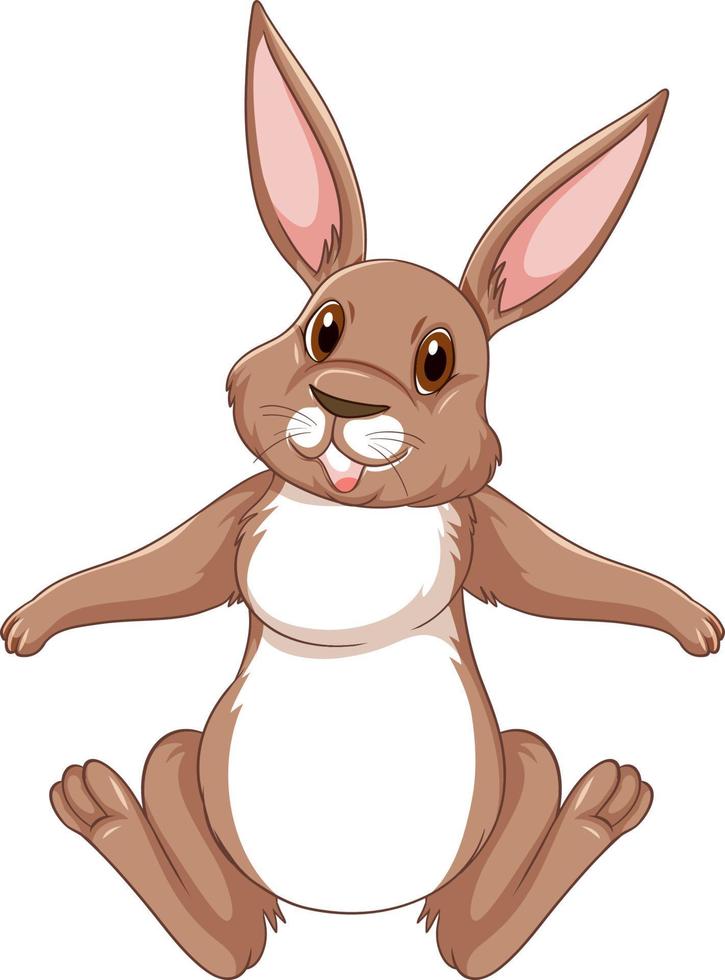 carino Marrone coniglio cartone animato personaggio vettore