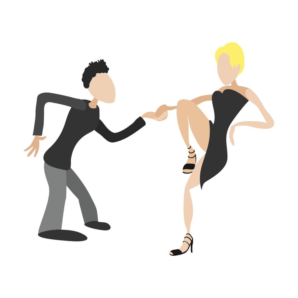 coppia danza tango cartone animato illustrazione vettore