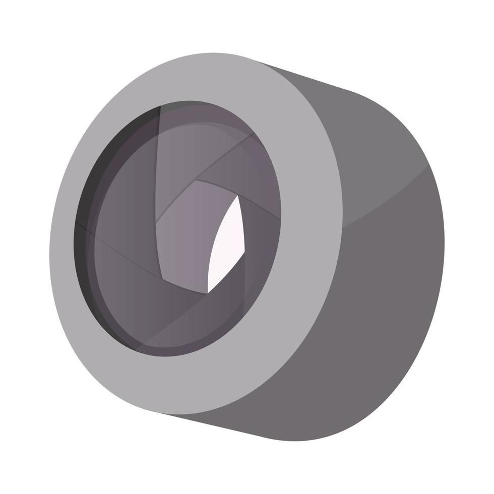 telecamera lente icona, cartone animato stile vettore