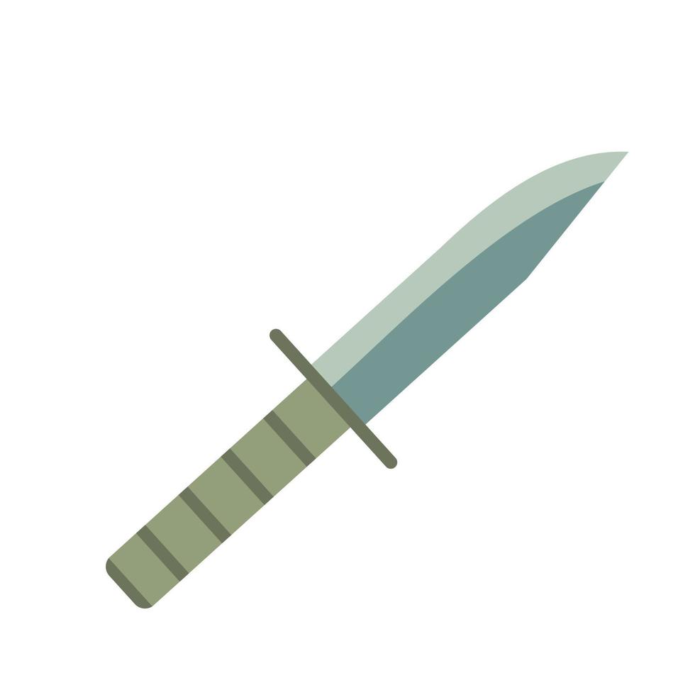 militare coltello piatto icona vettore