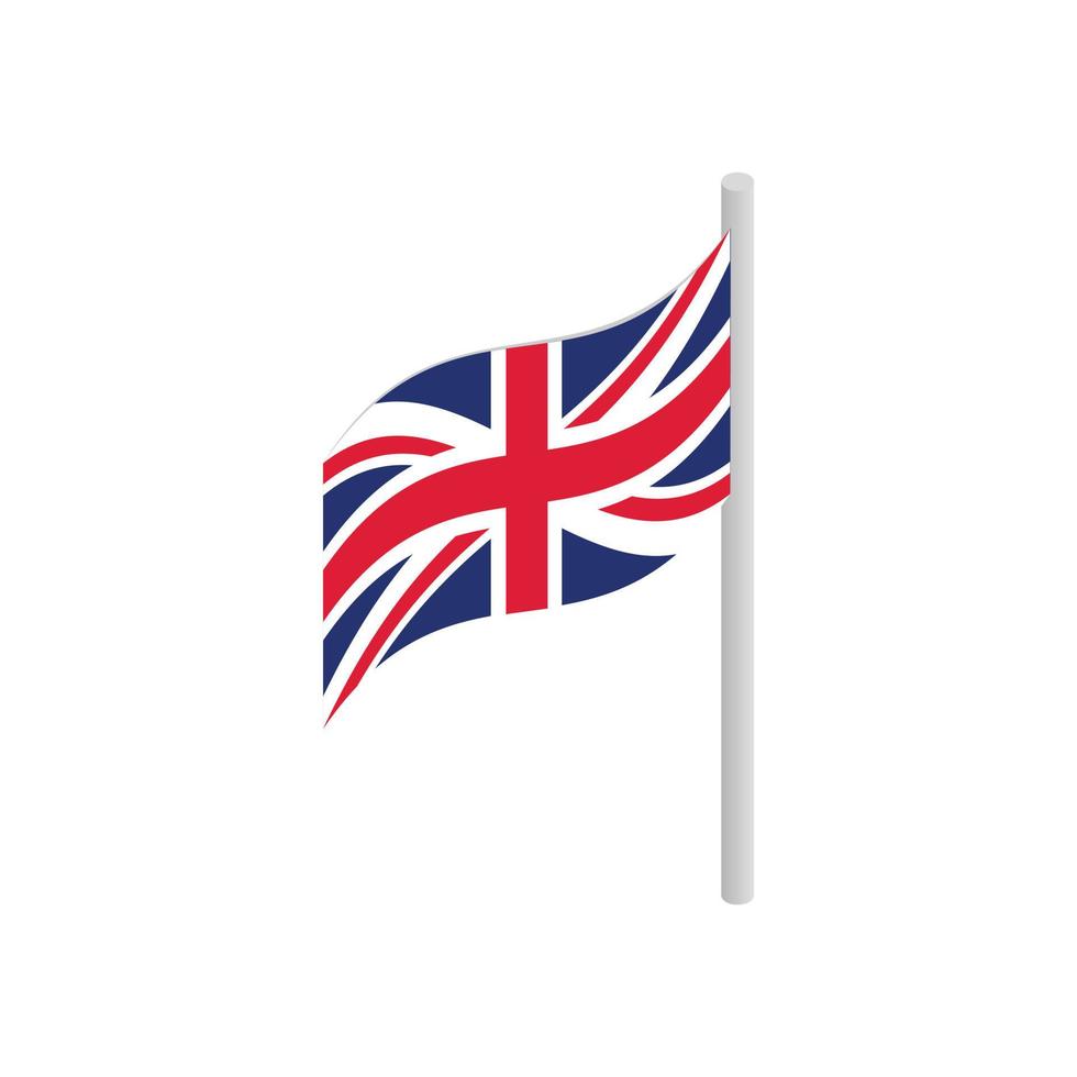grande Gran Bretagna bandiera con pennone icona vettore