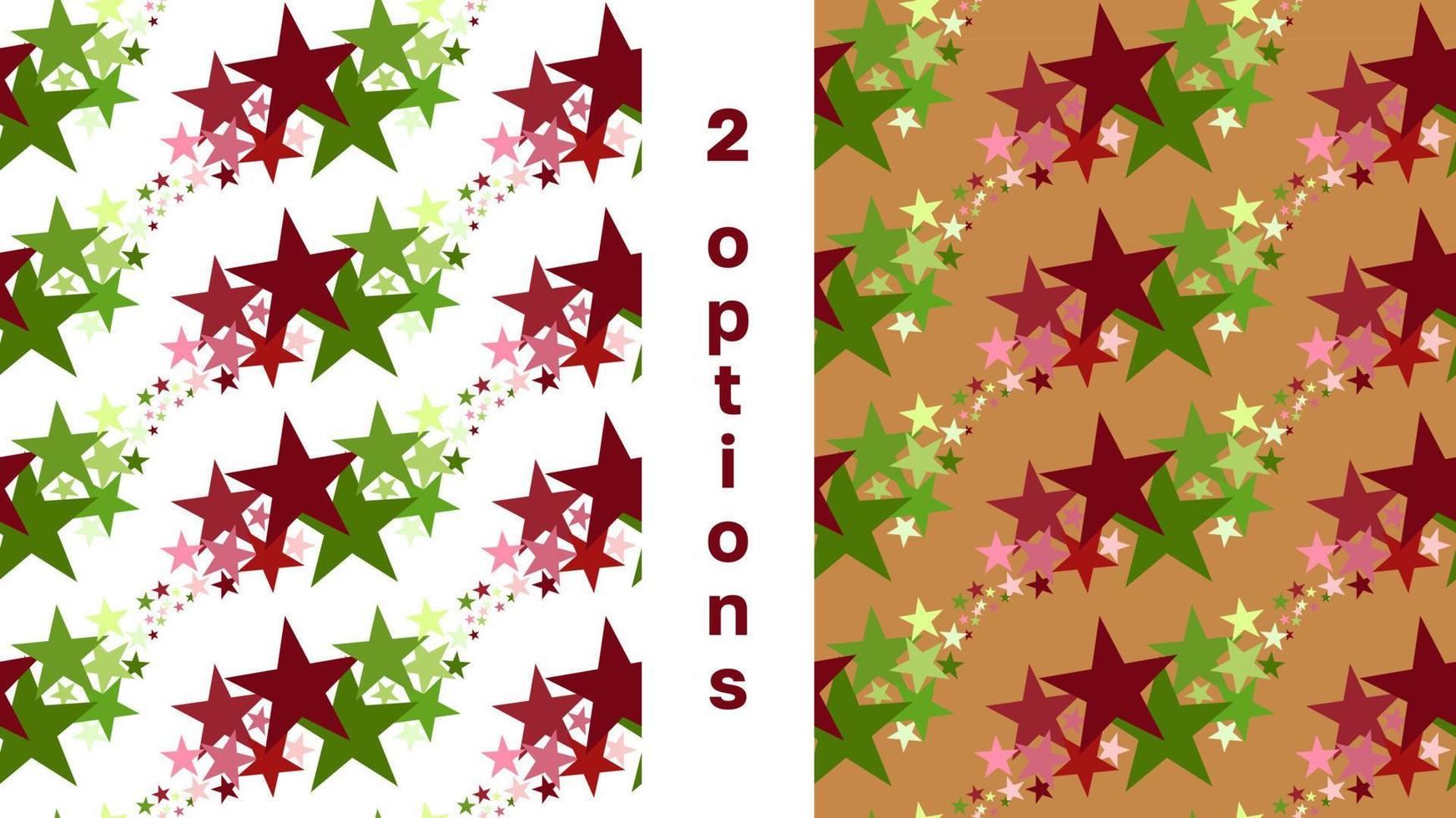 geometrico modello senza soluzione di continuità stelle Natale verde e rosso colori vettore illustrazione beige sfondo