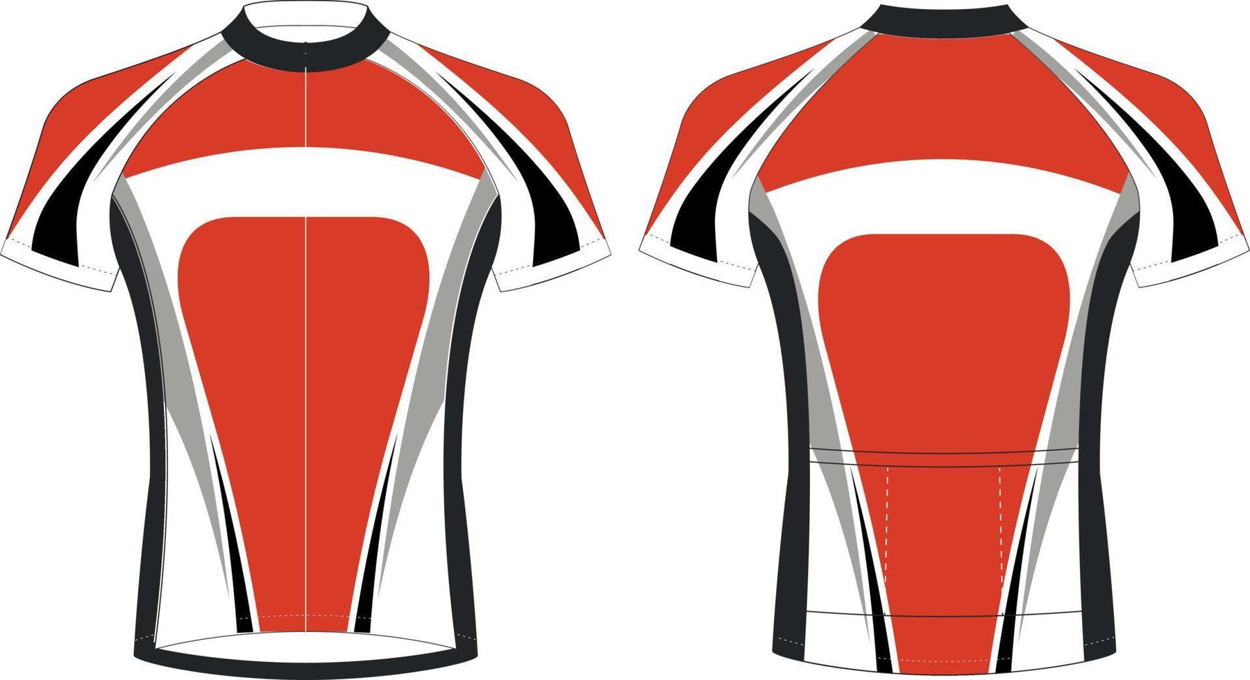 Ciclismo maglie, corto manica gli sport modello modello, Ciclismo uniforme cerniera giacca mockup, pieno vettore eps File