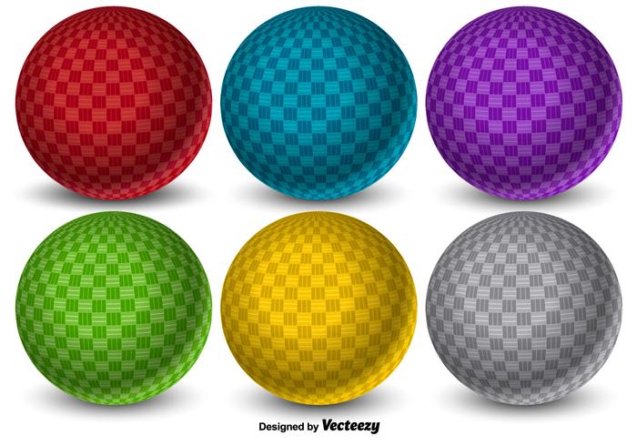 Sfere di Dodgeball di vettore 3D colorato