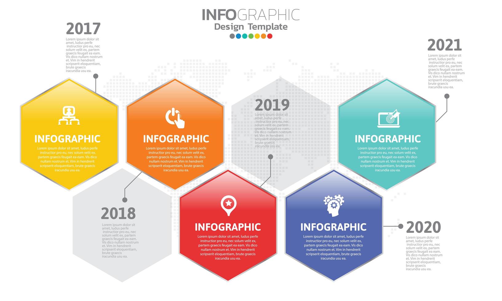 modello di infografica timeline con 5 elementi vettore