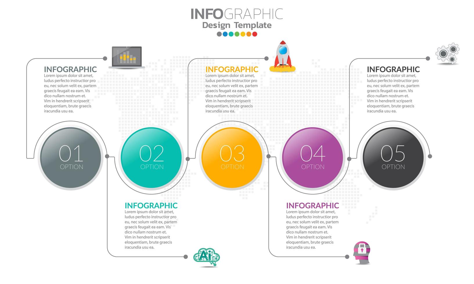 infografica per il concetto di business con le icone vettore