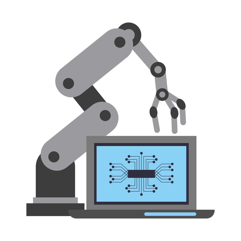 concetto di intelligenza artificiale con braccio robotico vettore