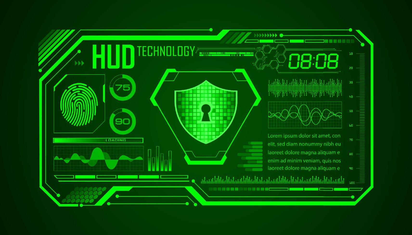 moderno hud tecnologia schermo sfondo con serratura vettore