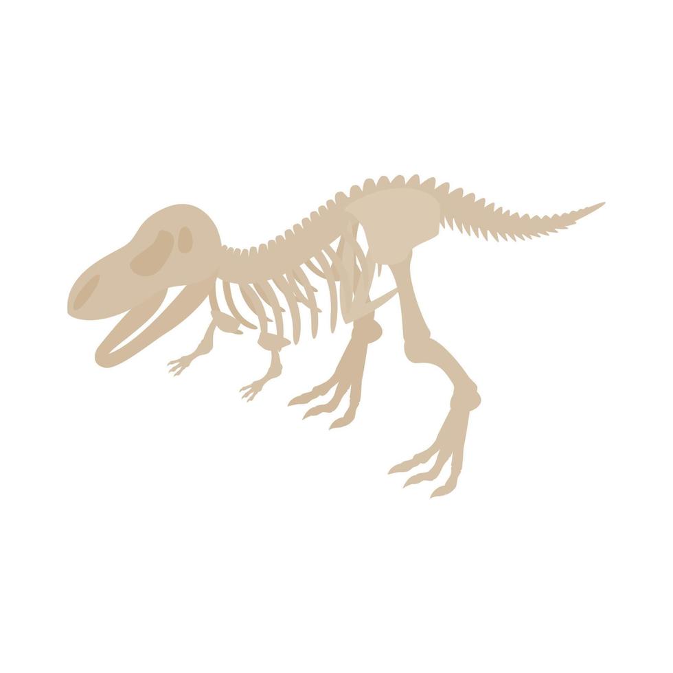 dinosauro scheletro icona, isometrico 3d stile vettore