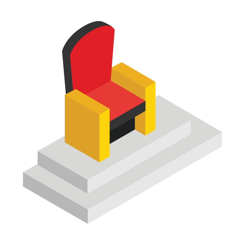 rosso trono isometrico 3d icona vettore