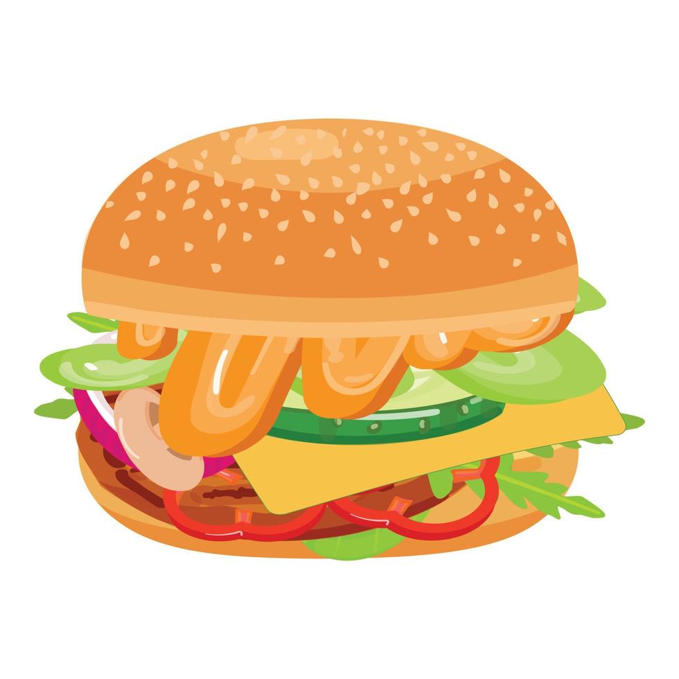 hamburger icona cartone animato vettore. formaggio ciambella vettore