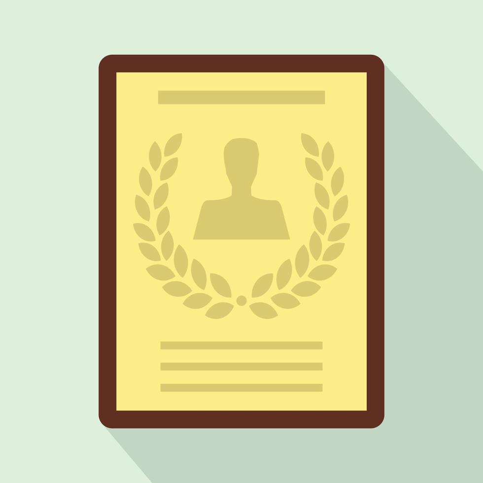 certificato, diploma, carta icona, piatto stile vettore