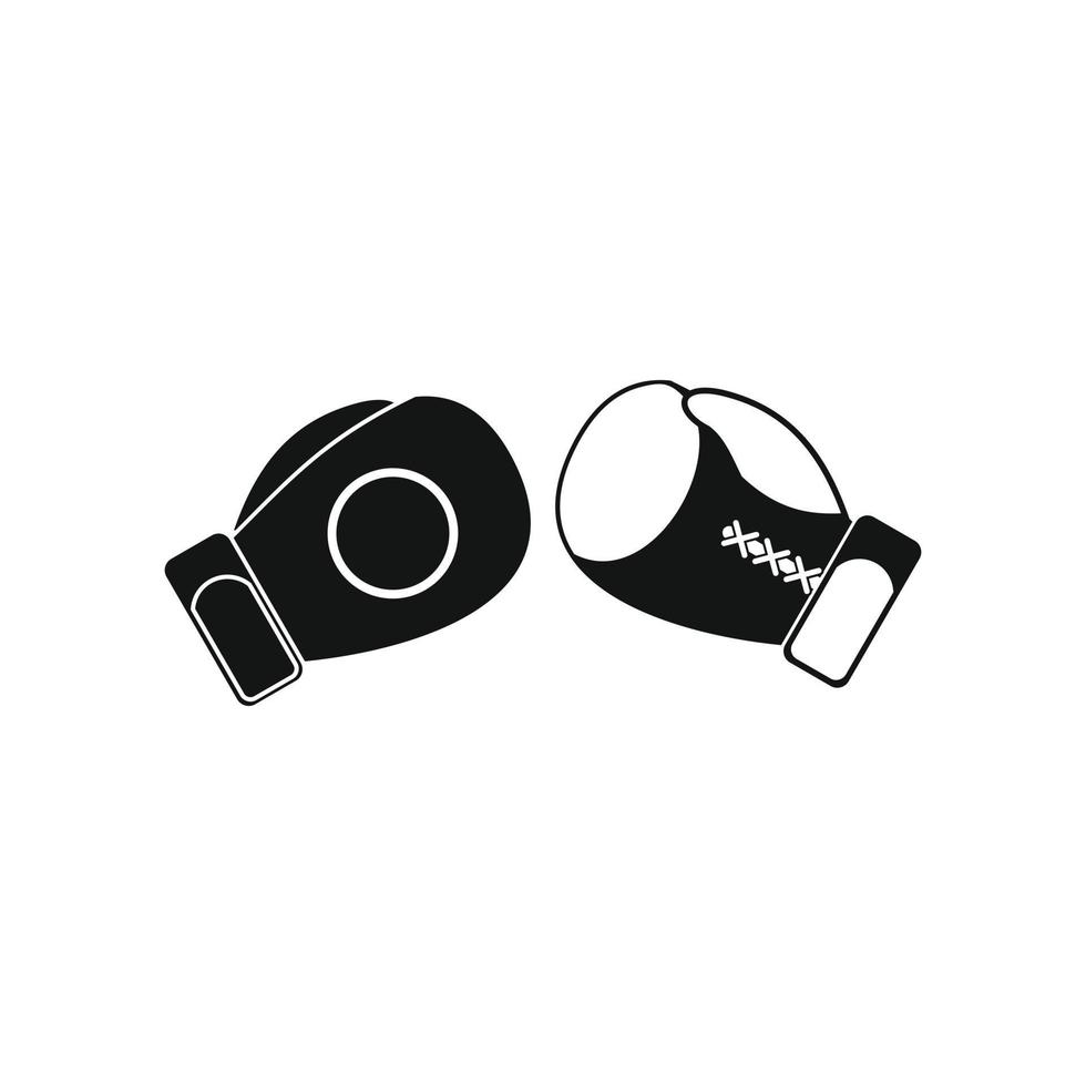 boxe guanti nero semplice icona vettore