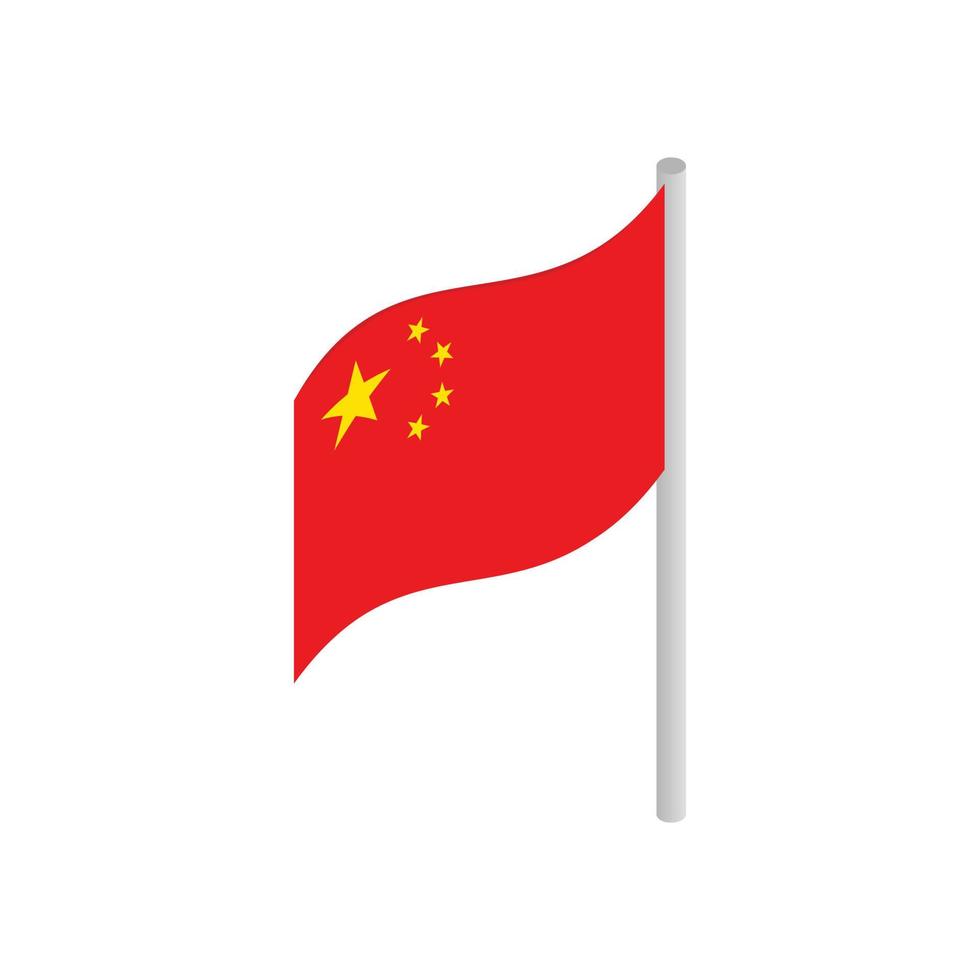 bandiera di Cina icona, isometrico 3d stile vettore