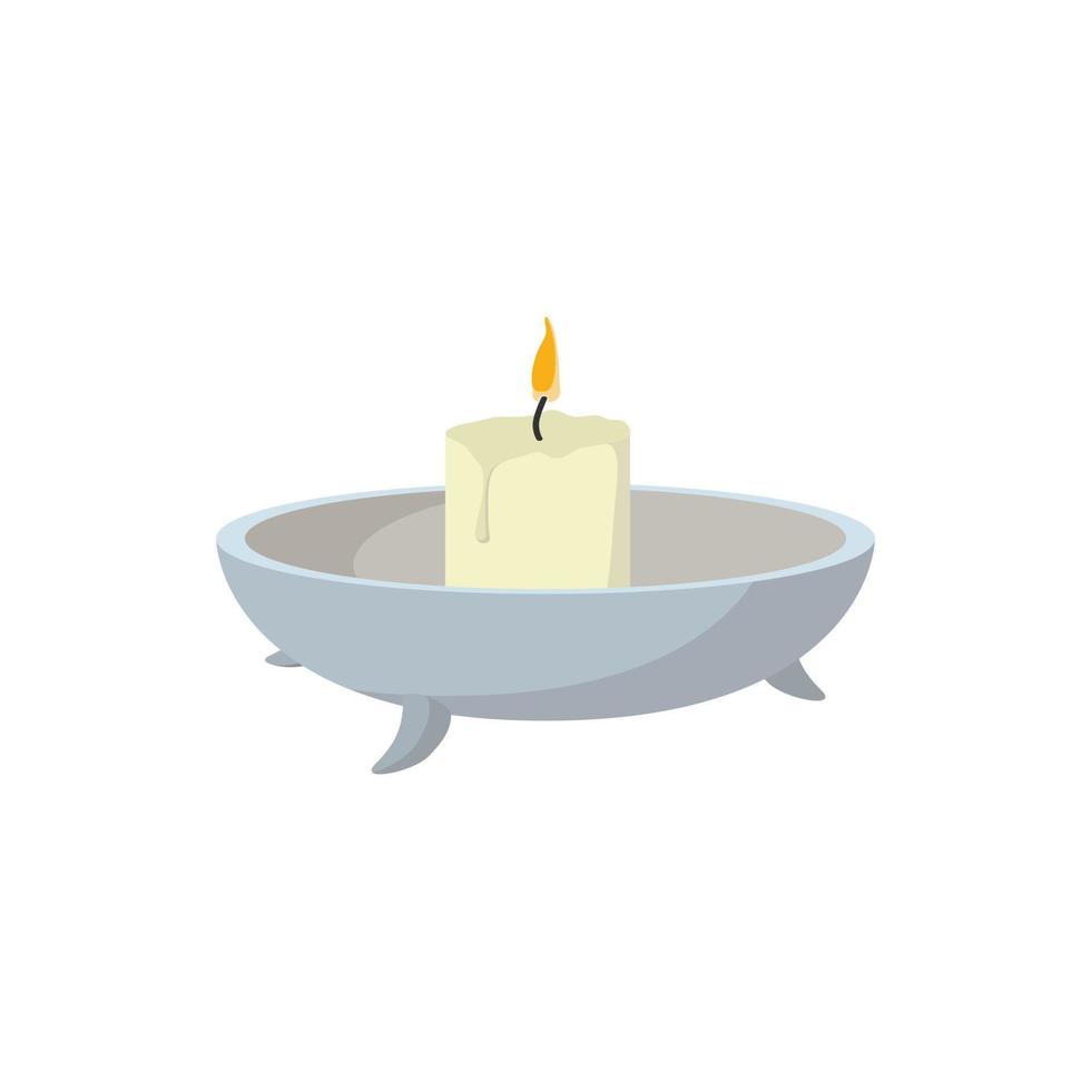 candela con candeliere cartone animato icona vettore