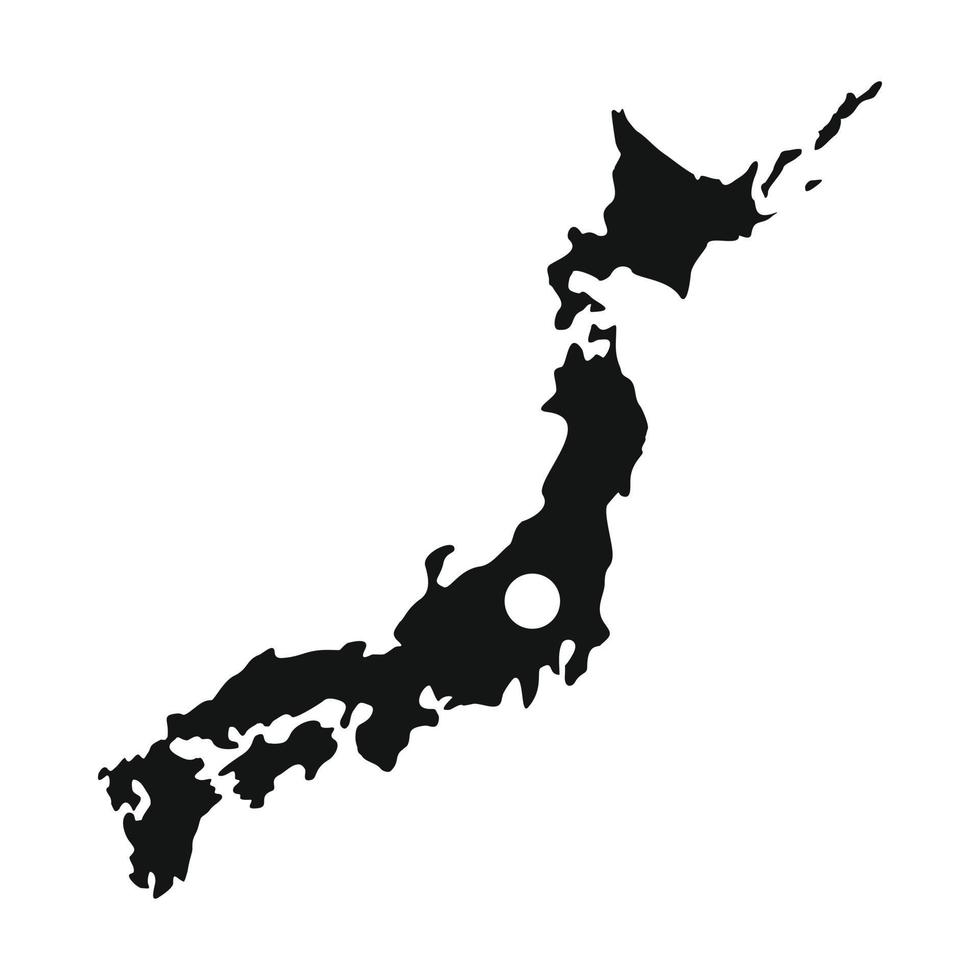 carta geografica di Giappone icona, semplice stile vettore