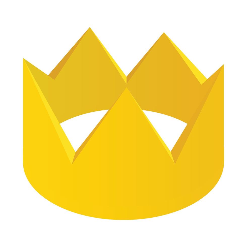 oro corona isometrico 3d icona vettore