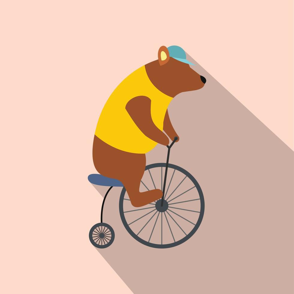 Vintage ▾ orso su bicicletta icona vettore