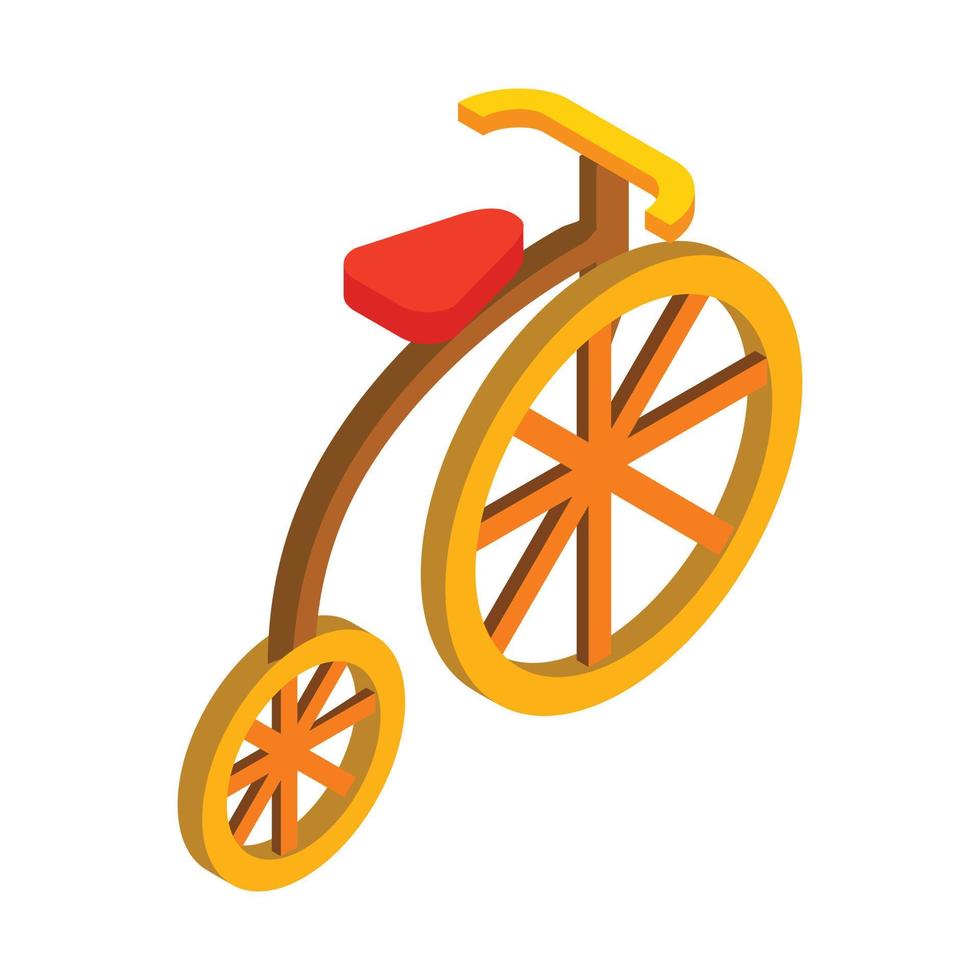circo bicicletta isometrico 3d icona vettore