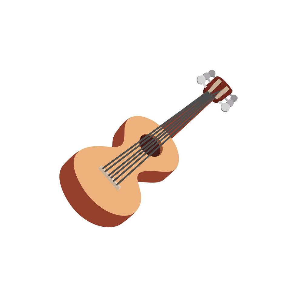 classico chitarra icona, cartone animato stile vettore