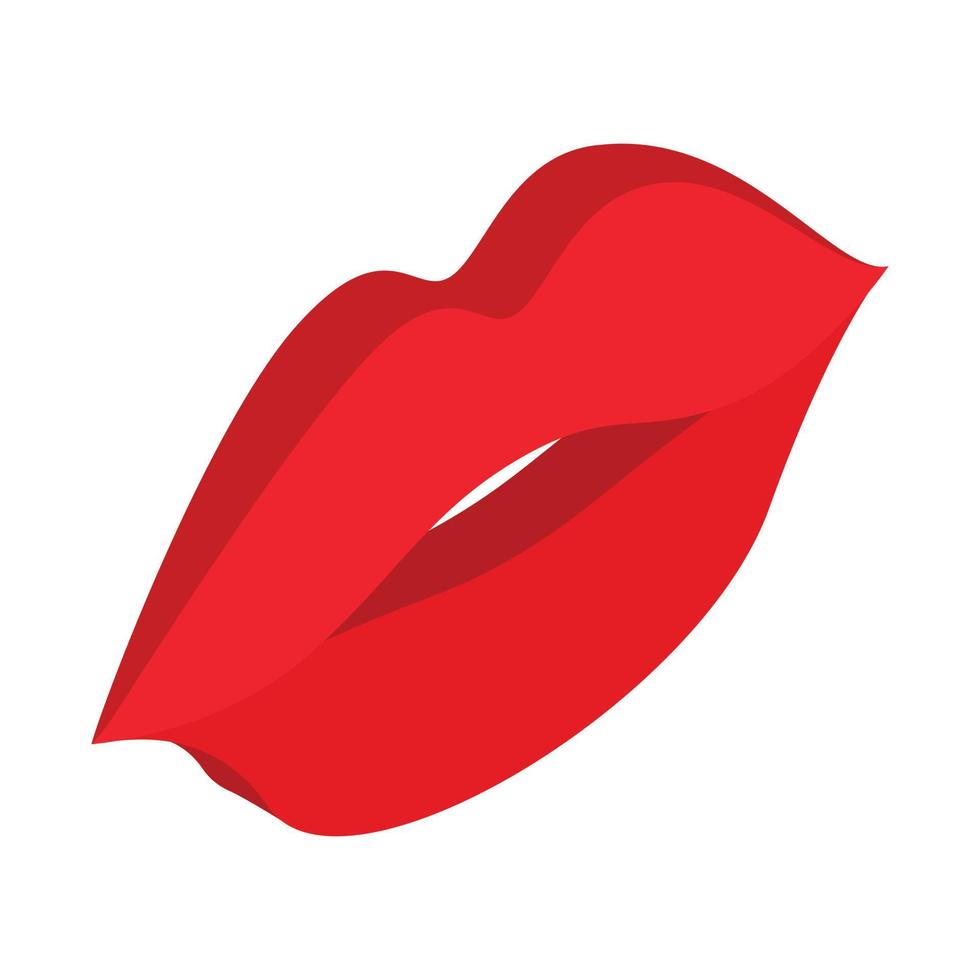 rosso labbra isometrico 3d icona vettore