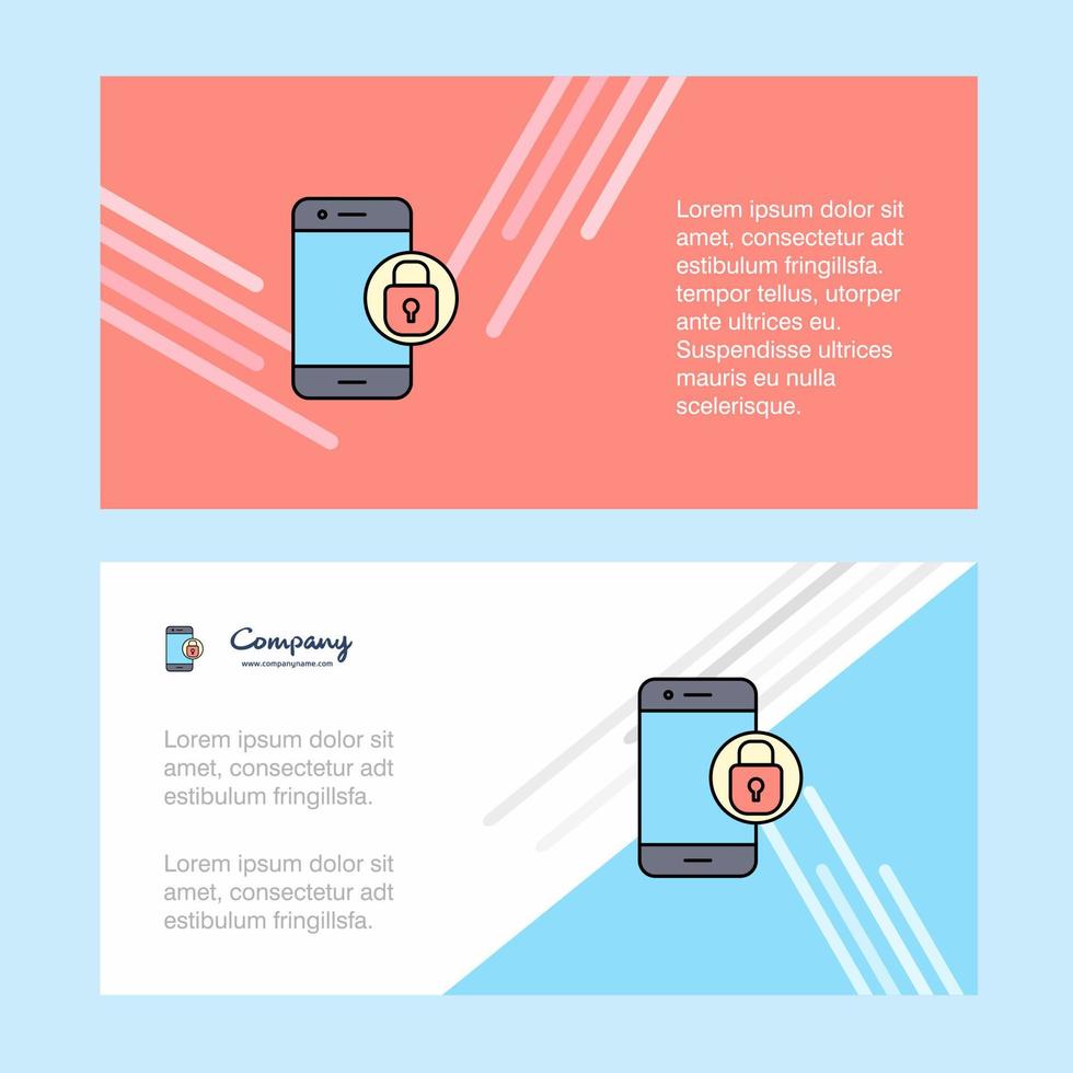 protetta smartphone astratto aziendale attività commerciale bandiera modello orizzontale pubblicità attività commerciale bandiera vettore