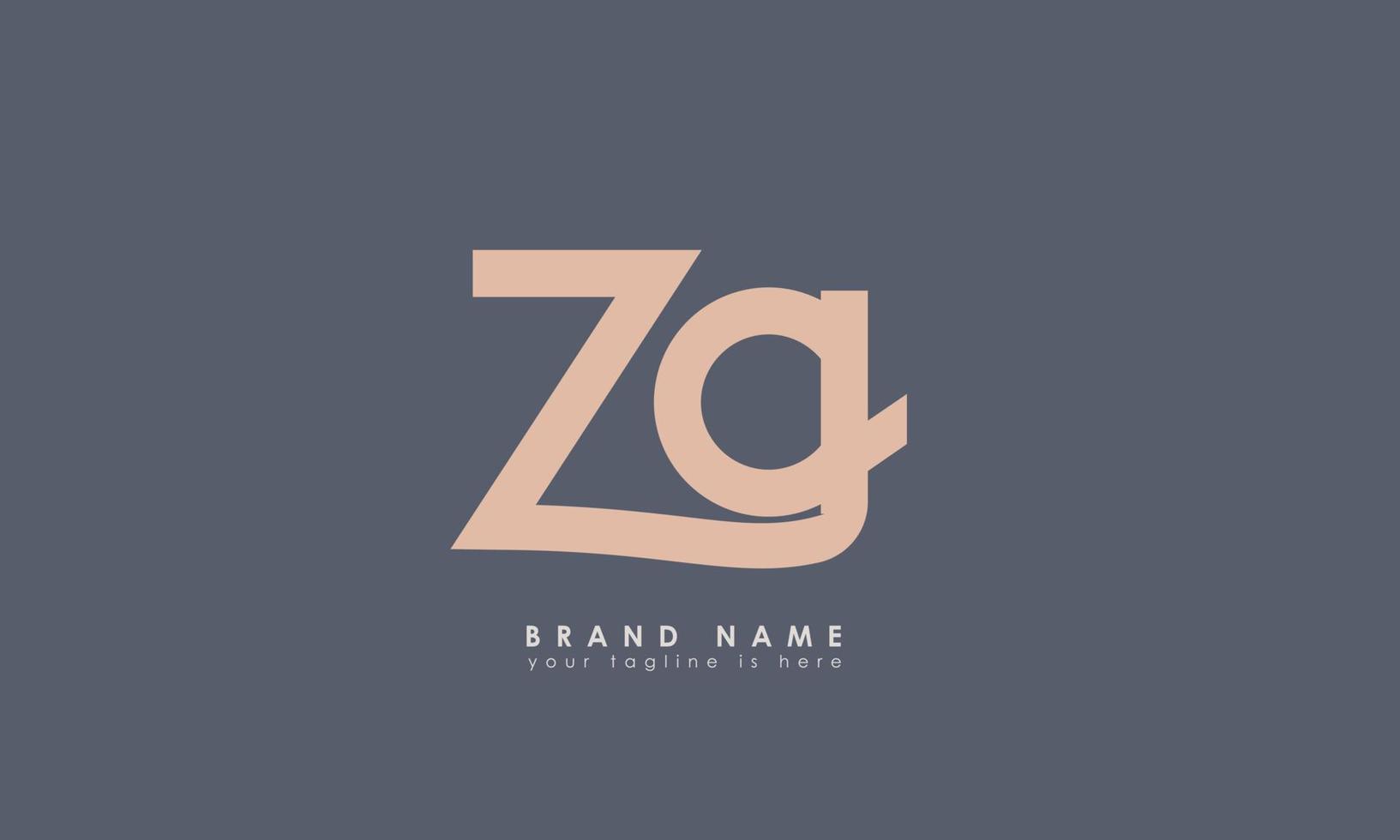 alfabeto lettere iniziali monogramma logo zg, gz, z e g vettore