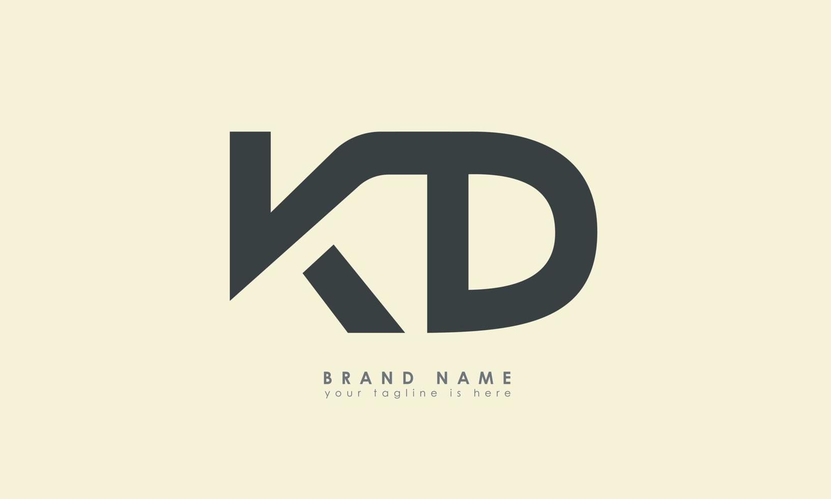 alfabeto lettere iniziali monogramma logo kd, dk, k e d vettore