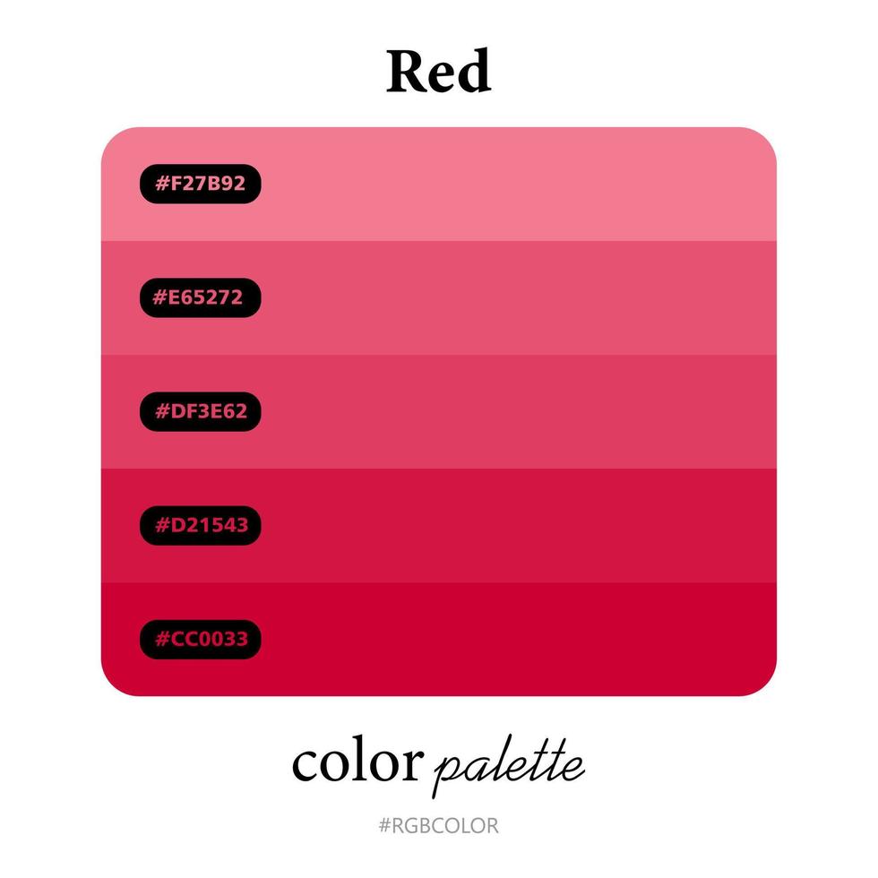 rosso colore tavolozze con precisione con codici, Perfetto per uso di illustratori vettore