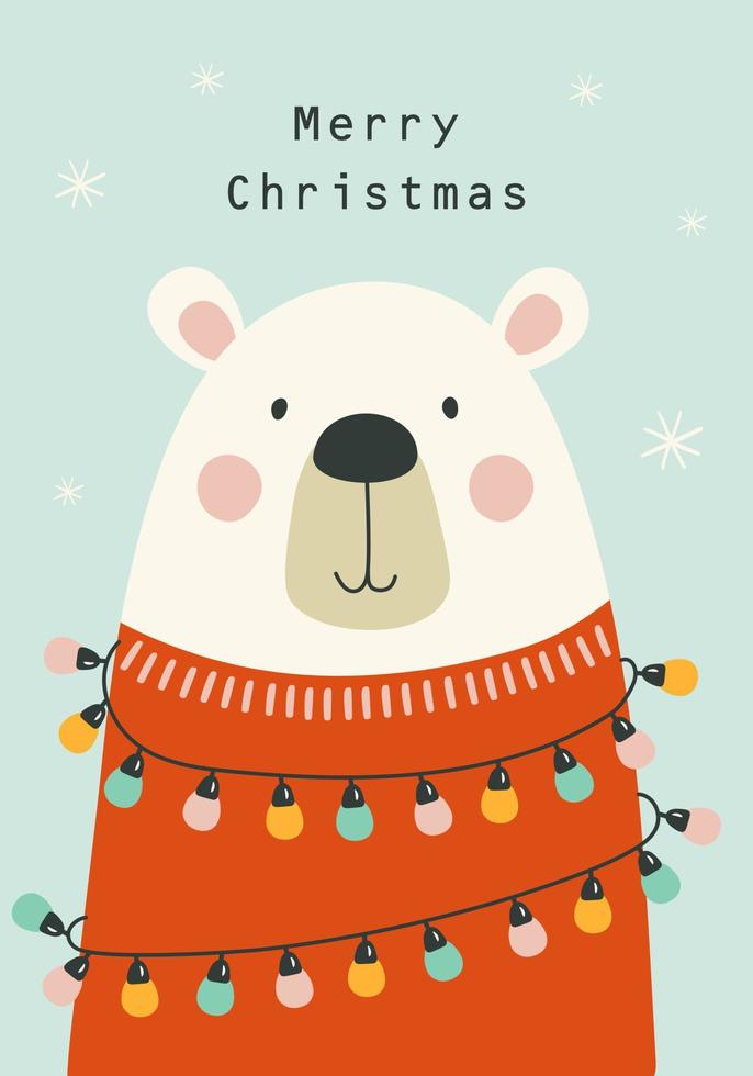 Natale carta con carino orso. vettore illustrazioni