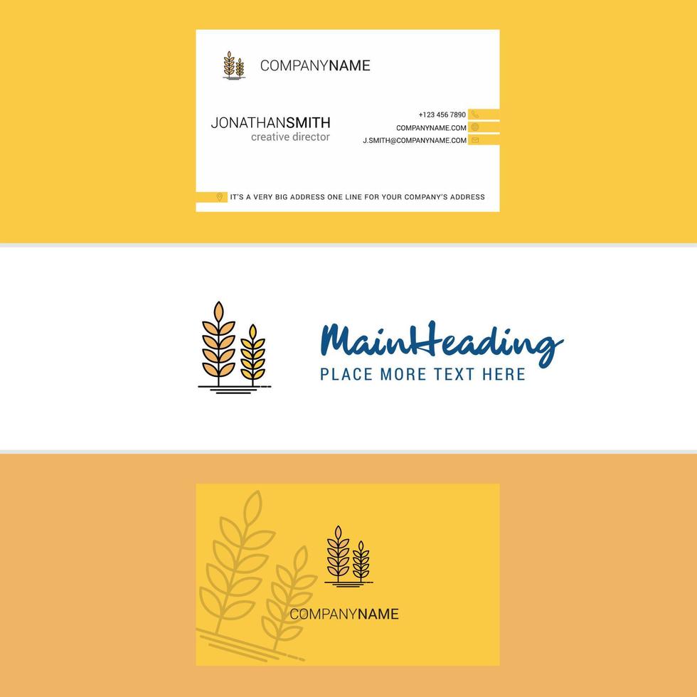 bellissimo Grano logo e attività commerciale carta verticale design vettore