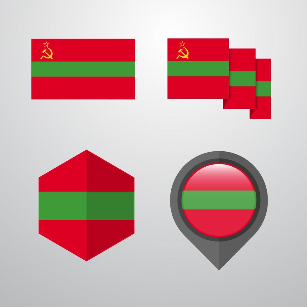 Transnistria bandiera design impostato vettore