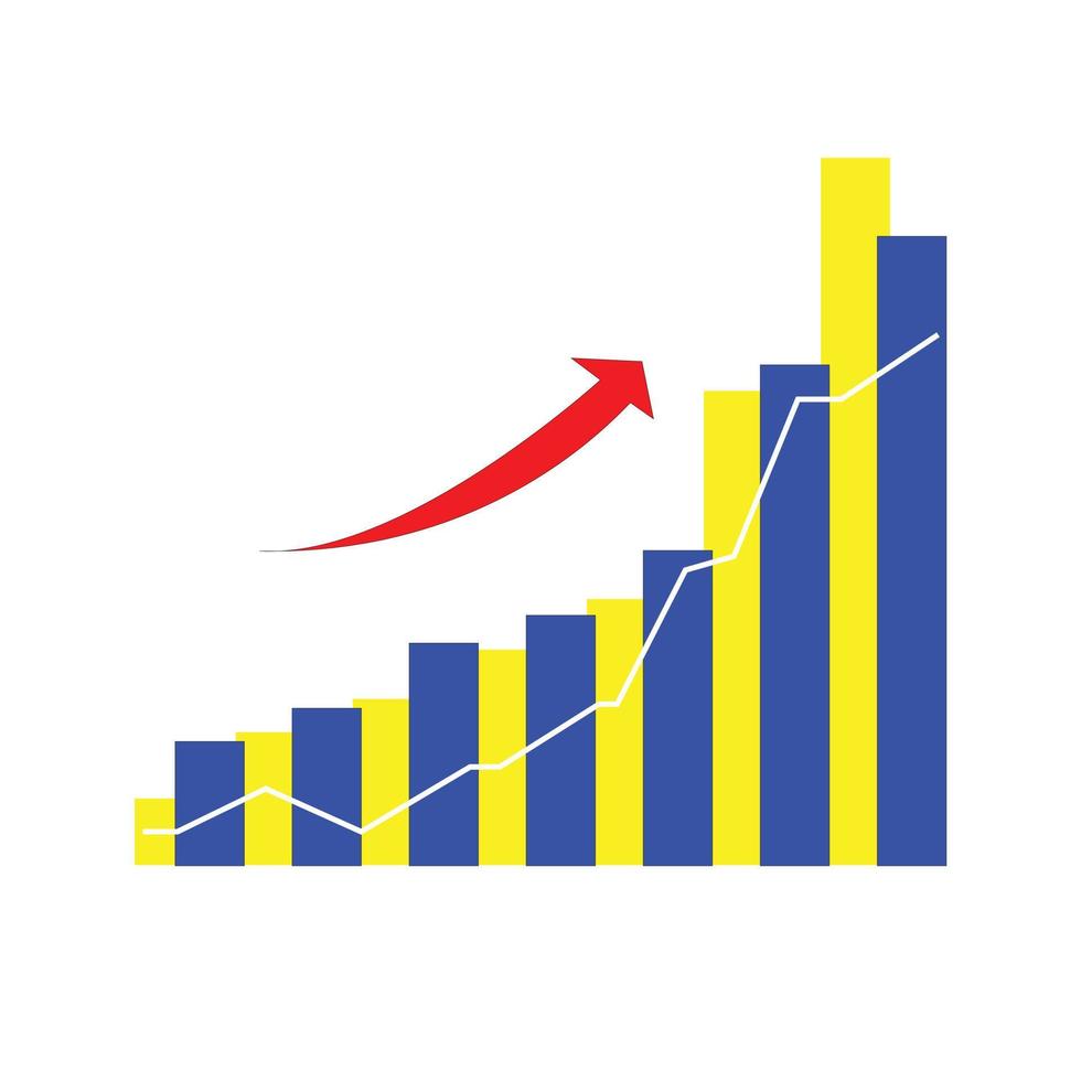 grafico icona di globale economico crisi, recessione e inflazione vettore